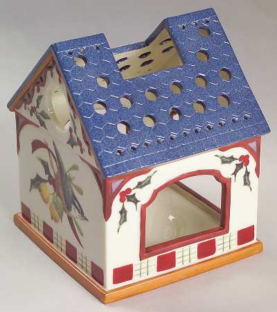 Winter Greetings Birdhouse Votive Candleholder