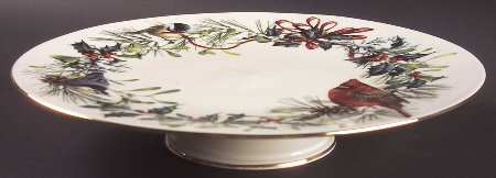 Winter Greetings 11" Diameter Pedestal Cake Stand