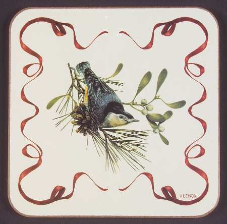 Winter Greetings Square Corkback Coaster
