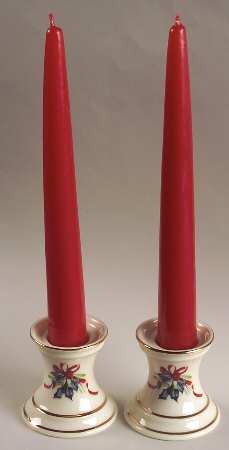 Winter Greetings 2" Candlestick - Set of 2 with Candles