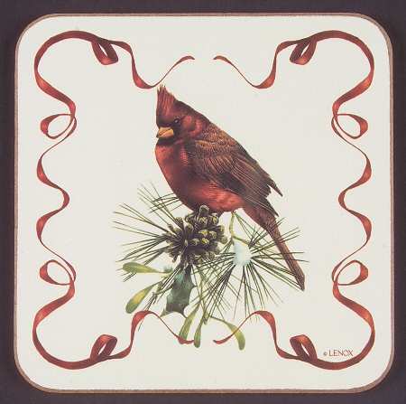Winter Greetings Square Corkback Coaster