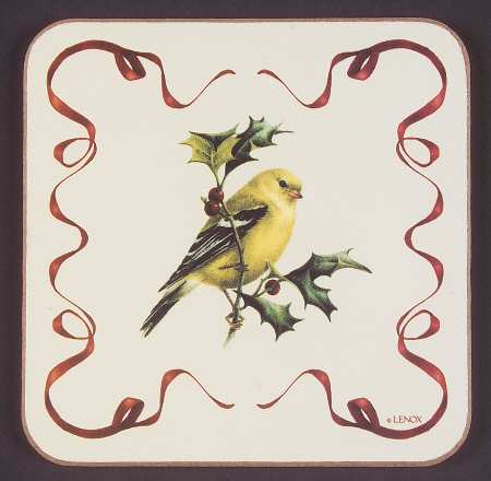 Winter Greetings Square Corkback Coaster