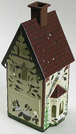 Winter Greetings Birdhouse Votive Candleholder