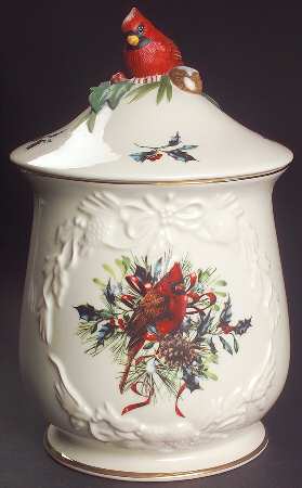 Winter Greetings Sculpted Cookie Jar & Lid