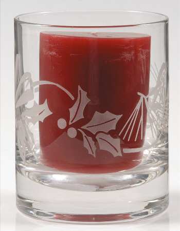 Winter Greetings 3" Glass Votive Candleholder
