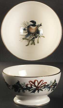 Winter Greetings Footed Dessert Bowl