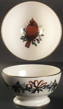 Winter Greetings Footed Dessert Bowl