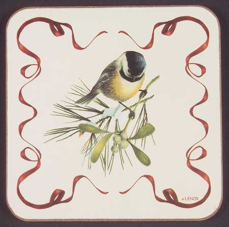 Winter Greetings Square Corkback Coaster