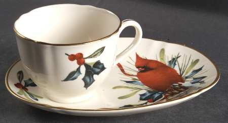 Winter Greetings Dessert Plate & Cup Set