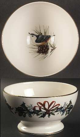 Winter Greetings Footed Dessert Bowl