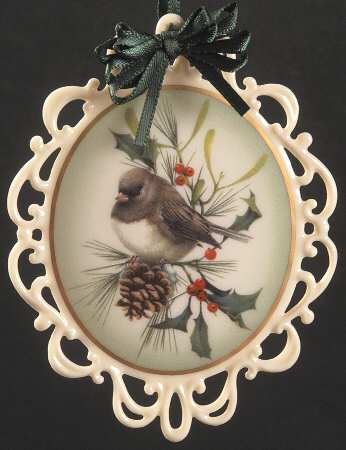 Winter Greetings Oval Pierced Edge Ornament