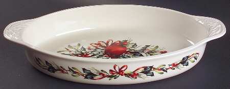 Winter Greetings 15" Oval Baker
