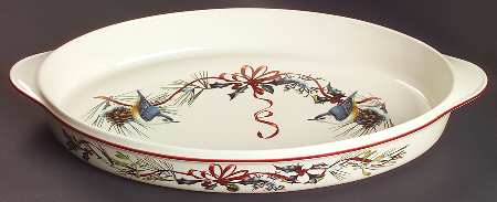 Winter Greetings 16" Oval Baker