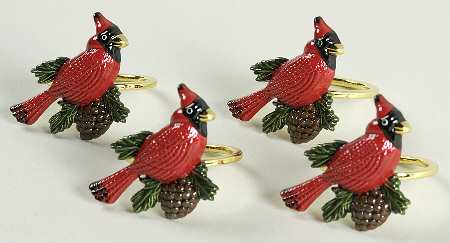 Winter Greetings Metal Napkin Ring - Set of 4