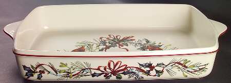 Winter Greetings 14" Rectangular Baker