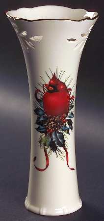 Winter Greetings 8" Pierced Bud Vase