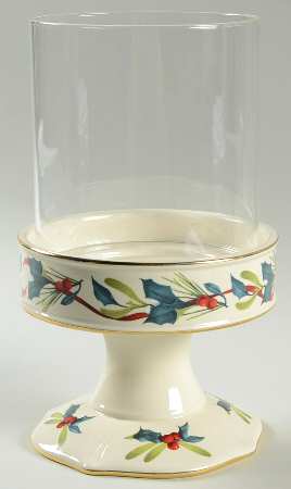 Winter Greetings Pillar Candleholder & Glass Shade