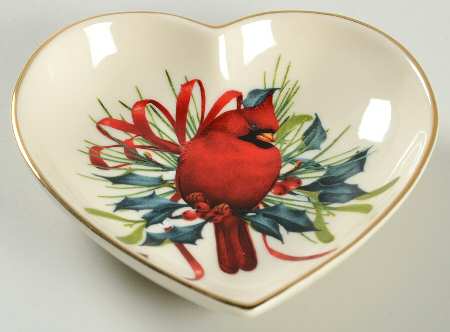 Winter Greetings Heart Shaped Dish