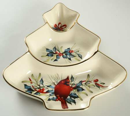 Winter Greetings 3 Part Large Tree Shaped Dish