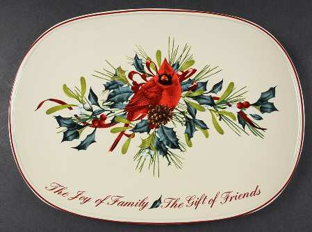 Winter Greetings 13" Oval Serving Platter