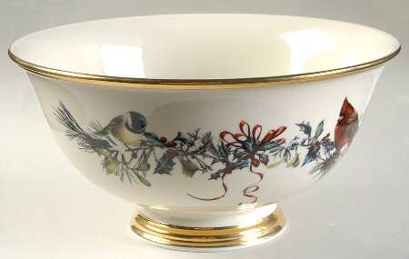 Winter Greetings 10" Footed Salad Serving Bowl