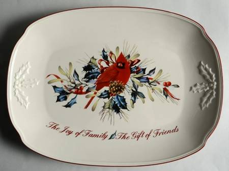 Winter Greetings 14" Oval Serving Platter
