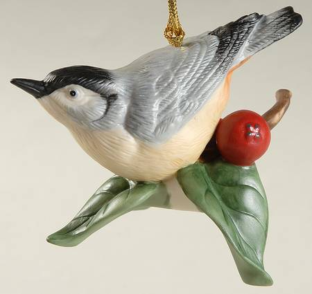 Winter Greetings Nuthatch Bird Ornament