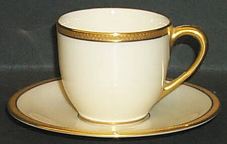 Windsor (Gold Backstamp) Flat Demitasse Cup & Saucer Set