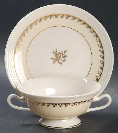 Windsor Footed Cream Soup Bowl & Saucer Set