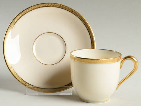 Windsor (Green Backstamp) Flat Demitasse Cup & Saucer Set