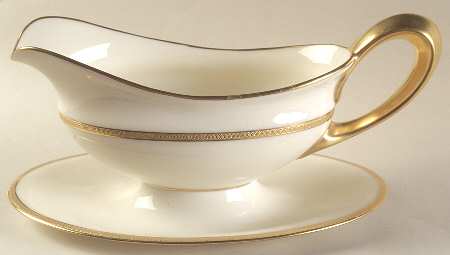 Windsor (Green Backstamp) Gravy Boat with Attached Underplate