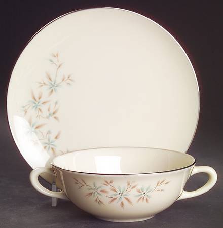 Wyndcrest Flat Cream Soup Bowl & Dessert Plate/Saucer Set