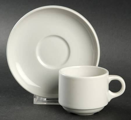 Stack Flat Demitasse Cup & Saucer Set