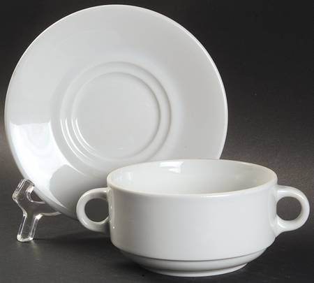 Stack Flat Cream Soup Bowl & Saucer Set