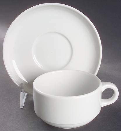 Stack Flat Cup & Saucer Set