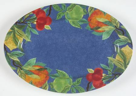 Jardin Bleu 14" Oval Serving Platter