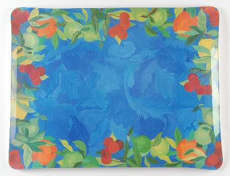 Jardin Bleu 20" Rectangular Melamine Platter