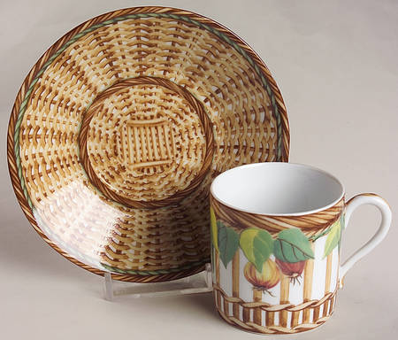 Marche Aux Herbes Flat Demitasse Cup & Saucer Set