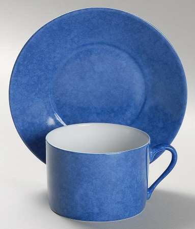 Mouchete Blue Flat Cup & Saucer Set