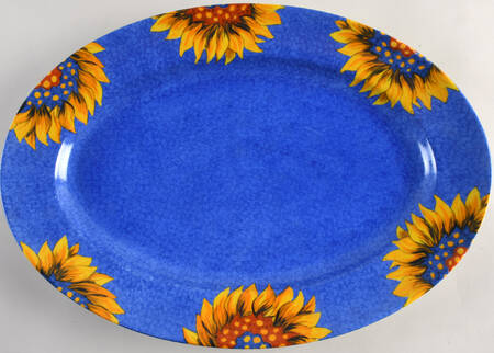 Tournesol Blue 17" Oval Serving Platter