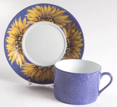 Tournesol Blue Flat Cup & Saucer Set