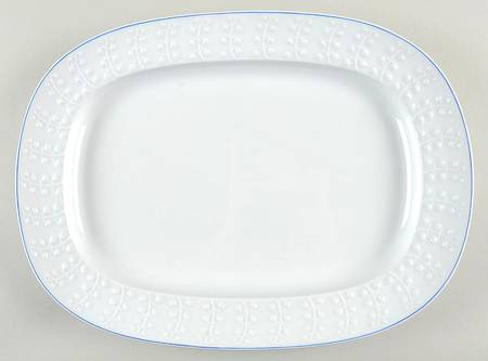 Muguet Blue 15" Oval Serving Platter