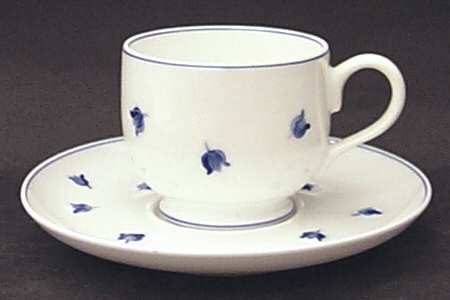 Muguet Blue Footed Demitasse Cup & Saucer Set