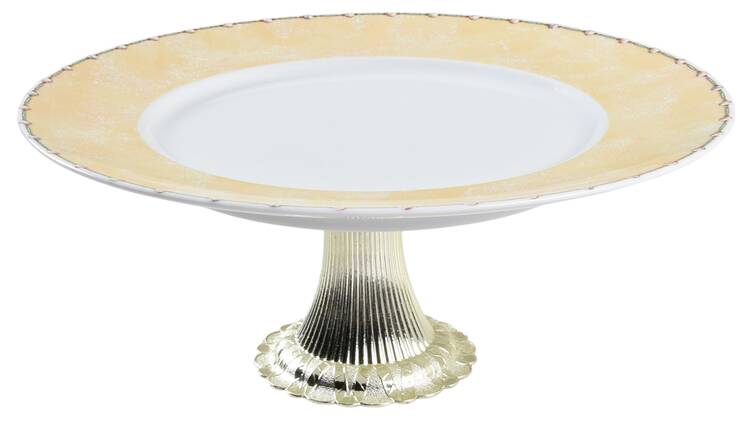 Perles Cake Stand with 4"-5" Metal Pedestal  Hc
