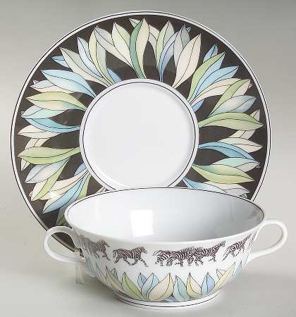 Savane Flat Cream Soup Bowl & Saucer Set