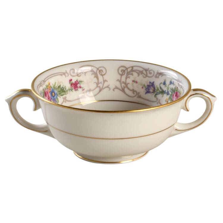 Flora Footed Cream Soup Bowl
