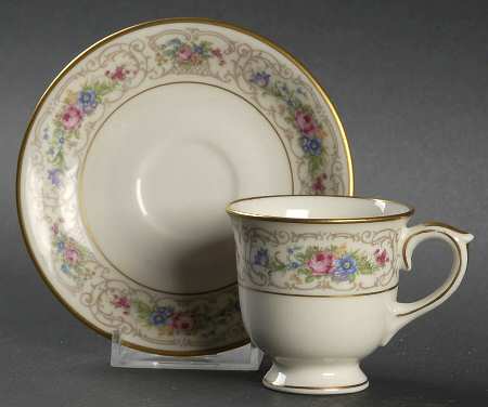 Flora Footed Demitasse Cup & Saucer Set