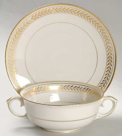 Josephine Footed Cream Soup Bowl & Saucer Set