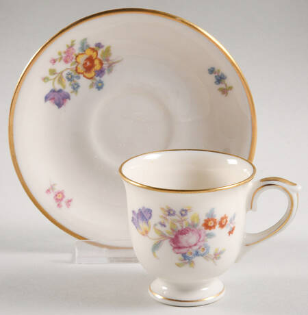 Linda Lee Footed Demitasse Cup & Saucer Set