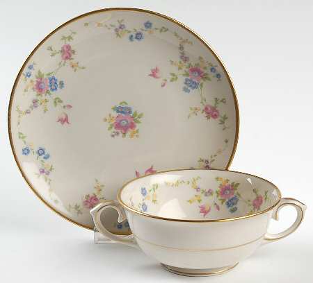 Marianna Footed Cream Soup Bowl & Saucer Set